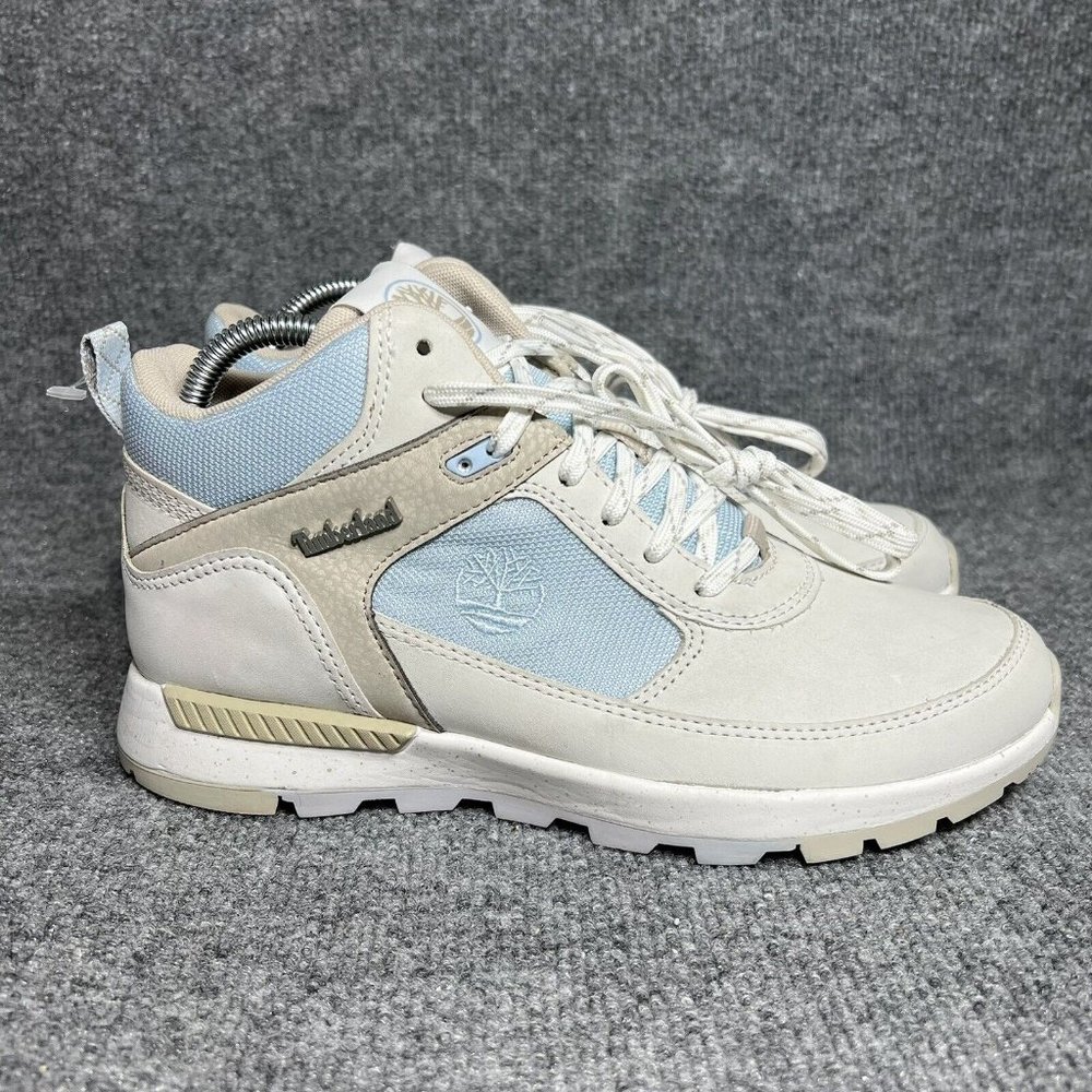 Timberland Field Trekker Mid Boots Womens 9 Ivory Light Blue NEW